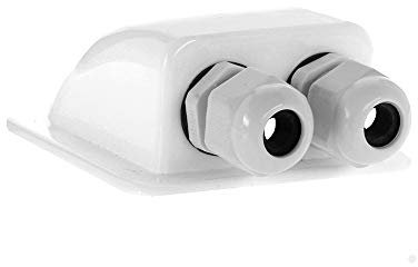 Offgridtec 006420 Passe-toit 2 entrées pour camping-car, caravane et bateau Passe-câble en ABS Blanc 1 pièce, Voiture