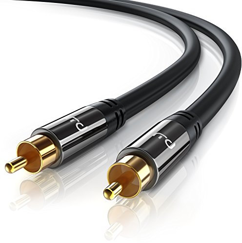 7,5m HQ RCA Subwooferkabel Cinchkabel - Koaxialkabel 1x Cinch RCA Stecker zu 1x Cinch RCA Stecker Audiokabel - Audiokabel mit Metall-Stecker und doppelter Schirmung