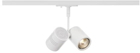 SLV BIMA | LED Strahler 1-Phasen, Dreh- und schwenkbarer Schienen-Strahler, Deckenstrahler, Deckenleuchte, Schienensystem, Innenleuchte | 2xGU10, inkl. 1Phasen-Adapter, Weiß