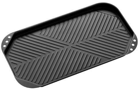 Premier Housewares Non-Stick Iron Griddle Plate for Gas Hob, BBQ, and Induction - H2xW50xD27, Black