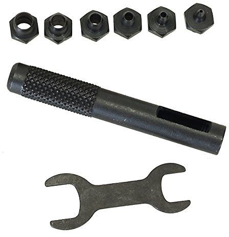 Alkan Locheisen Satz 1-6 mm 8-tlg Lochpfeifen Stanzeisen | Mini Locheisen-/Lochpfeifen-Satz 1-6 mm, 8-tlg, zum Stanzen von Leder, Pappe, Kunststoff & Dichtungen