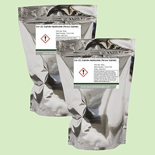 Iron II Sulphate Heptahydrate (Ferrous Sulphate) 2 x 500g (1Kg) Including Delivery