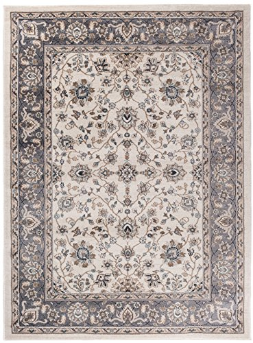 Carpeto Groß Teppich Flur 300x400cm Creme Klassisch Weich Pflegeleicht Weiß | Teppich für Eingangsbereich Küche Büro Wohnzimmer Schlafzimmer Beige Fußbodenheizungsgeeignet Reinigungsmittelbeständig