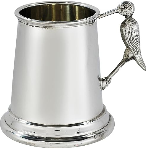 I LUV LTD Zinn Krug Viertel Pint Baby-Taufbecher Storchengriff Lieferung in Einer Satinierten Präsentationsbox