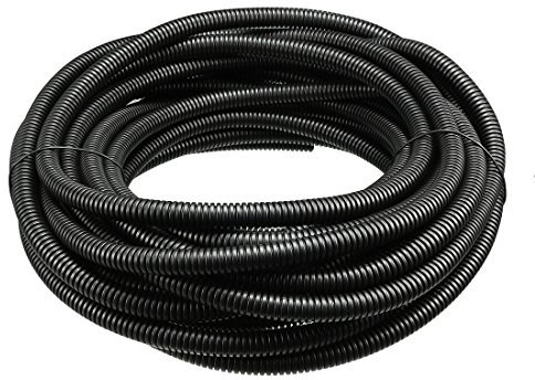 sourcing map Gaine Cable électrique Fil Protection Tube ondulé PP tuyau noir 8.5mm intérieur Dia 11.5mm extérieur Dia. 13m long