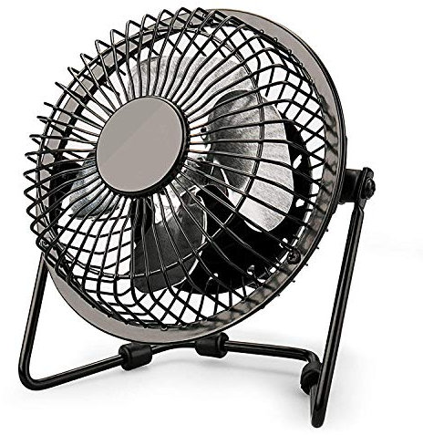 LANGING 1 Ventilador de Escritorio de Metal con USB, silencioso, portátil, para Ordenador portátil, Mesa de Escritorio con rotación de 360 Grados, 4 Pulgadas