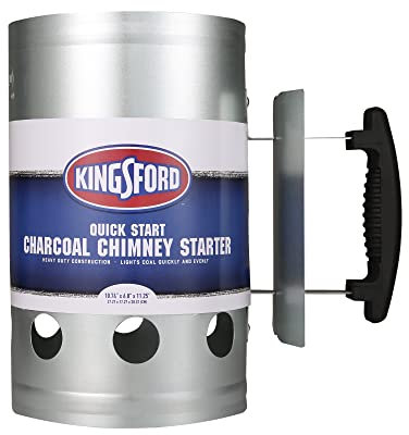 Kingsford Grilling BB0466 Deluxe Charcoal BBQ Chimney Starter, Grill, Silver