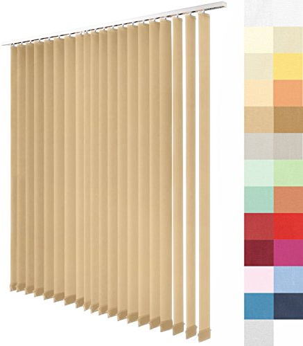 Lamellenvorhang nach Maß, Vertikal Lamellen Jalousien auf Maß vertikal Lamellen Maßanfertigung Vertikaljalousie Schiebevorhang ohne Deckenschiene (Karamellbraun, Höhe: 260cm x Breite: 125cm)