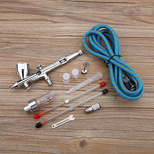 Handheld Airbrush Kit Dual Action Airbrush Kit 0,2 mm/0,3 mm/0,5 mm Nadelkunst Spritzpistole für Kuchendekoration, Nagel, Modell