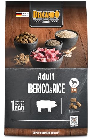 Belcando Adult Iberico & Rice [4 kg] Cibo per cani | Cibo secco per cani | Alimento completo per cani adulti di tutte le razze di almeno 1 anno