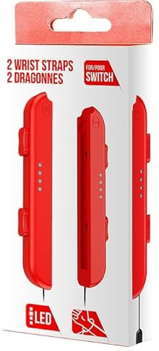 Paire de Dragonnes pour Manette Type Joycon Rouge Vif