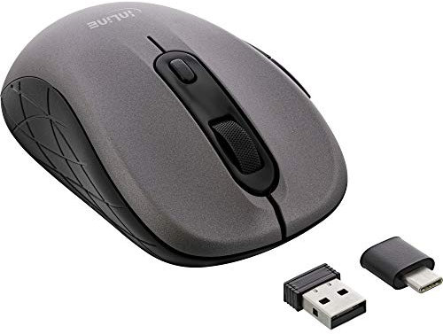 InLine® Mouse 3-in-1, Bluetooth + 2 x 2.4 GHz Radio, 5 Buttons, Optical, Grey/Black, 55363
