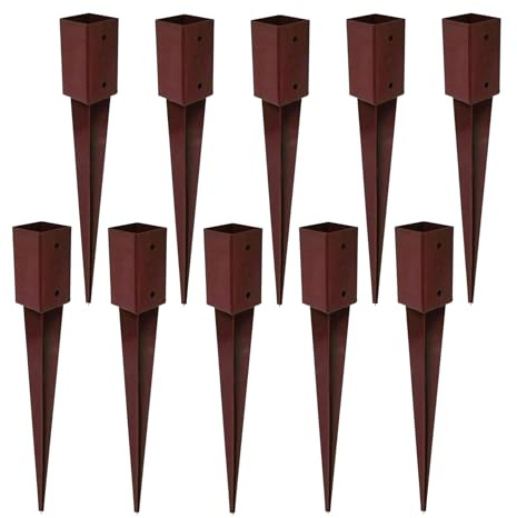 Garden Mile 10 Pack Heavy Duty Metal Fence Post spikes Rust resistant Metal Post Holders 75mm x 75mm Fence spikes Long Lasting Garden Fencing Support Brackets