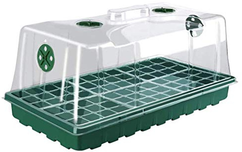 Tumnea Coltivazione in Serra per Interni, Mini Set per la Coltivazione in Serra, Vassoio con Coperchio e Ventilazione, vassoi in plastica, 6 * 12 Fori, Ideali per la germinazione dei Semi - 1 Pezzo