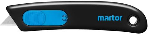MARTOR Coltello di sicurezza con rientro lama e lama in acciaio inox, SECUNORM SMARTCUT, cutter professionale, piccolo, leggero, per destrorsi e mancini, usa e getta, certificato GS