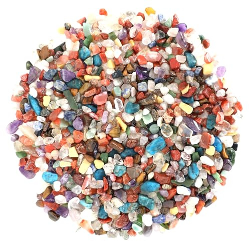 500 g Gemischte Steine Chips - Bunte Natursteine für Deko & DIY | Gemischte Stein Chips - Polierte Natursteine in verschiedenen Farben für Deko, DIY-Projekte und Sammlungen