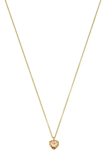 Purelei Sweetheart Kette – wasserfest & verstellbar | Herzförmiger Zirkonia in Champagner | Edelstahl & 18K Vergoldung | Filigrane Damenkette mit Liebe zum Detail