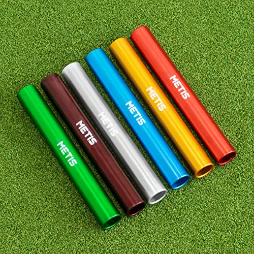 METIS Alloy Relay Race Batons - Aluminium Relay Baton | Junior or Senior Relay Race Baton | Athletics Equipment | Athletic Baton | Training & Competition Equipment | [Pack of 6] (Junior)