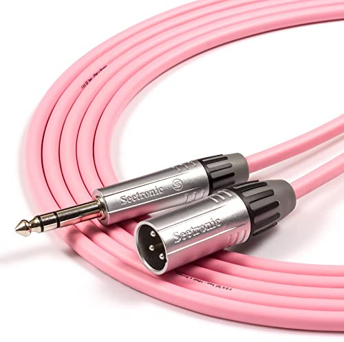 Tourgrade TRS Jack to Male XLR Lead. foxTWO Cable. Mixer to FX, Active Speaker [10m, Pink]