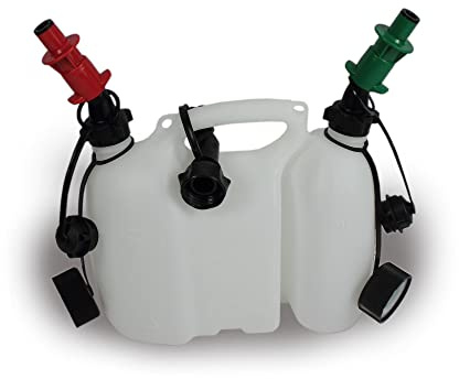 Bidon double 3 + 1,5 l avec bec verseur pour carburant, huile ou huile adhésive pour chaîne, homologation
