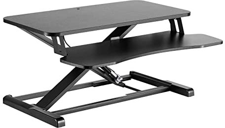 WilTec Toboli Schreibtischaufsatz mit Tastaturablage 80x40cm höhenverstellbares Steh-Sitz-Pult für Monitore