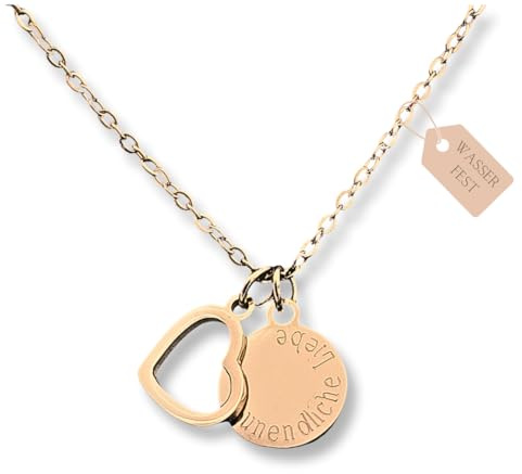 Personalisierte Herz Kette mit Gravur als Geschenk für Frauen | zur Geburt | zur Hochzeit | für die Freundin | für Mama
