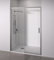 Mampara de ducha frontal 1 corredera + 1 fijo - sin perfilería inferior - Cristal transparente templado 6mm antical - Plata Brillo - Ancho adaptable 175 a 180cm - Posición puerta derecha - Alto 195cm