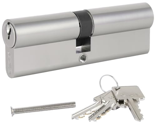 DIDA® 95mm(45/50) Euro Cylinder Lock,UPVC Door Lock Barrel with 3 Keys,High Security,Anti-Pick Anti-Bump Anti-Drill,Nickel Finish,Suitable for All Door Types,BS EN 1303:2008
