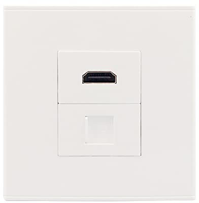 SAMTN Plaque murale HDMI, avec CAT6 RJ45 femelle vers femelle, blanc