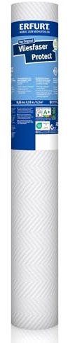 Erfurt 1 rollo de papel pintado de fibra no tejida Protect 207, color blanco, 10,05 m x 0,53 m