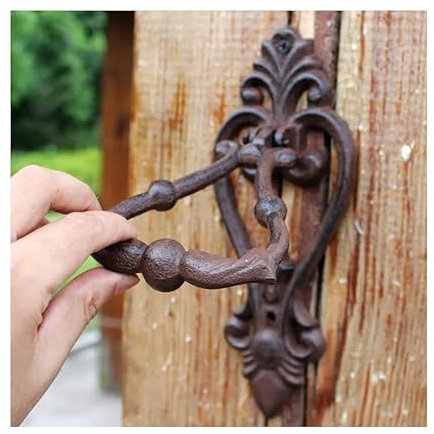 HASMI Klassischer Türklopfer, 2 Stück Gusseisen Türklopfer Vintage Metall Türgriff Türriegel Tor Dekoration Zuhause Geschäft Geschäft Büro Schmiedeeisen verziert