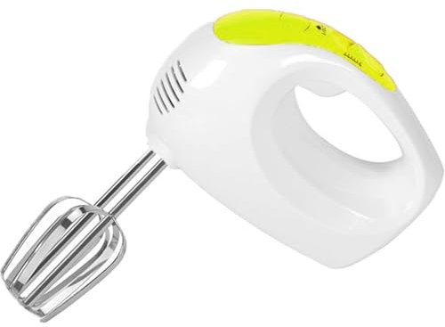 Sbattitore elettrico motore 150 w con fruste in acciaio inox smontabili per sbattere composti e montare uova torte dolci panna (GIALLO)