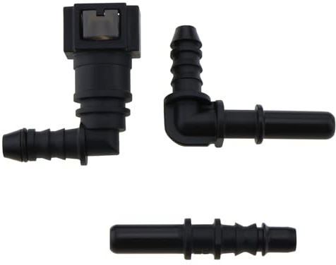 SG Store 7.89mm-ID6 Car Fuel Line Quick Release Connector Kit, ABS, 6mm Nylon & 8mm Rubber Hose Compatible, Straight & Elbow, 500 KPa/5 Bar Back Pressure, Easy Snap Installation