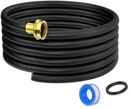 25FT Dehumidifier Drain Hose with 3/4 Inch FHT Connector, featuring Rust-Resistant Brass Fittings for Leak-Proof Connection, Perfectly Compatible with Most Dehumidifier Brands（7 Length Options）