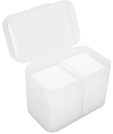 Porta Dischetti di Cotone, 2 Griglie Scatola Portaoggetti per Nail Art Dispenser di Dischetti di Cotone Porta Dischetti di Cotone Porta Organizzatore per Dischetti per Rimozione