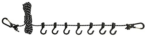 Mllepjdh Ausziehbare tragbare Wäscheleine, 5 m, verstellbar, winddicht, Seil, Wäscheleine mit 7 Drahtclips für Camping, Reisen, Kleidung