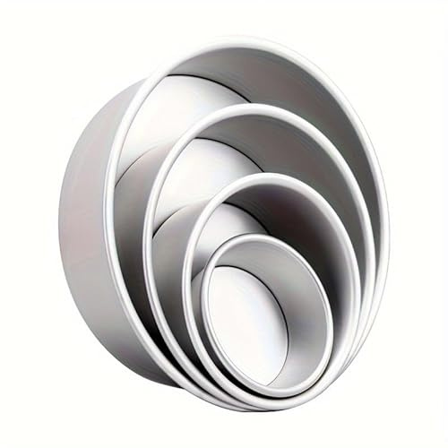 Honfitat Molde redondo de aluminio de 4 a 12 pulgadas para hornear tartas, parte inferior sólida, para tartas de aleación de aluminio, molde para tartas en casa, molde para tartas (9 pulgadas)