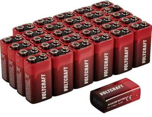 VOLTCRAFT VC-16107990 9 V block battery Alkaline manganese 550 mAh 9 V 30 pcs.