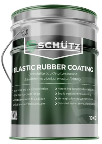 Schütz - Elastic Rubber Coating - Roofing liquide d’étanchéité – Réparation & Entretien toiture en membrane d'étanchéité (Noir, 5kg)