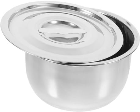 Alipis Stainless Steel Mixing Bowl Lid 20cm 2.5l Food Grade 304 Metal Soup Pot Multi-use Kitchen Container for Meal Prep Cooking and Storage