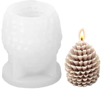 Kerzenformen zum Gießen,3D Weihnachten Silikonform Weihnachten,Weihnachtsbaum Kerzen Silikonformen,Kerzen Selber Machen Set für Aromatherapie Kerzen,Heimdekoration(Tannenzapfen)