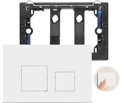 Plaque de Commande WC Suspendu,Plaque De Commande Wc Compatible Avec Geberit Sigma 01,20,30,50,Up 320,300,Plaquede déclenchement pour chasse d’eau double Blanc