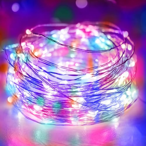 litogo Catena luminosa a batteria con timer, 3 m, 30 LED, per interni | Filo impermeabile IP65, catena luminosa a batteria (batteria AA) per feste, matrimoni, Natale, decorazione multicolore