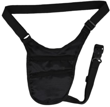 Bolsa oculta para las axilas, cinturón cruzado ajustable para dinero debajo de la ropa, bolsa de ajuste cerrado para teléfono deportivo, viajes al aire libre, Black, M, 32 x 32 cm