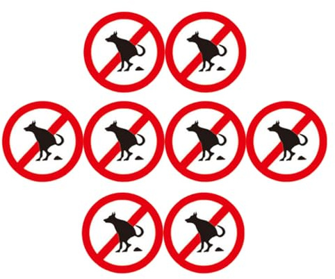 Ipetboom Lot de 8 Autocollants « Interdiction Caca » pour Chiens, Panneaux Anti-caca Étanches, Autocollants D’avertissement Humoristiques pour Jardin et Cour, Signalisation Canine
