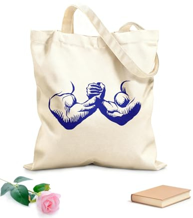 AILOONG Strandtasche aus Polyester-Baumwolle Kräftiger, muskulöser Mann trainiert Teamwork mit den Händen im Studio 340g/m² dickes Gewebe Hautfreundliches Material