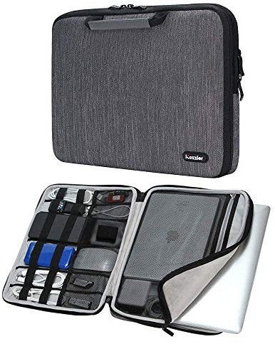 iCozzier 14 Pollici Laptop Valigetta Accessori elettronici Organizer Messenger Borsa da Trasporto Custodia Protettiva per 13.5-14.1 Pollici Laptop/Notebook/Ultrabook - Grigio