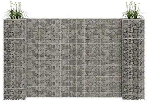 vidaXL H-Shaped Gabion Planter - Large Sized, Steel Wire Construction, Suitable for Outdoor use with High Load Capacity, Easy Assembly