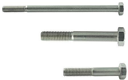 AGBERG - M12 x 120 Sechskantschrauben mit Schaft - Maschinenschrauben [5 Stück] aus Edelstahl A2 V2A, rostfrei - DIN 931 (ISO 4014)
