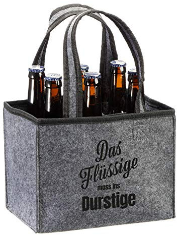 MC Trend Flaschenträger aus Filz Flaschentasche Männerhandtasche für 6 Flaschen Bierträger Männer Handtasche Geschenkverpackung (Das Flüssige muss...)